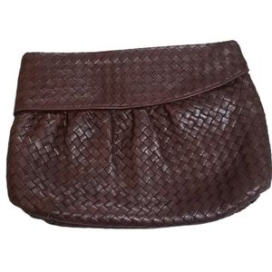 WALTER KATTEN genuine leather weaved clutch bag Made in Italy